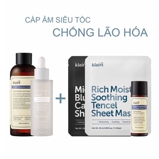 [Mã COSKL03 giảm 8% tối đa 40K đơn 250K] Combo Dear Klairs Cấp Ẩm Siêu Tốc - Chống Lão Hóa