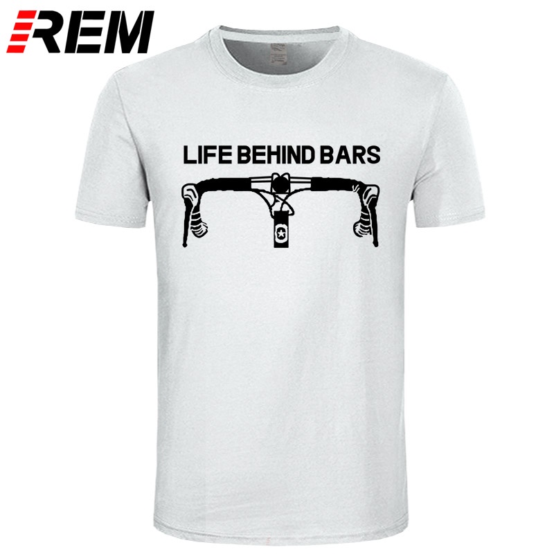 Áo thun tay ngắn in chữ Rem tee Life Being behind Bars