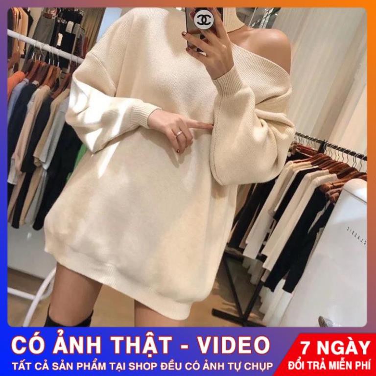 ÁO LEN DÁNG GIẤU QUẦN KHOÉT VAI ( có ảnh và video thật )