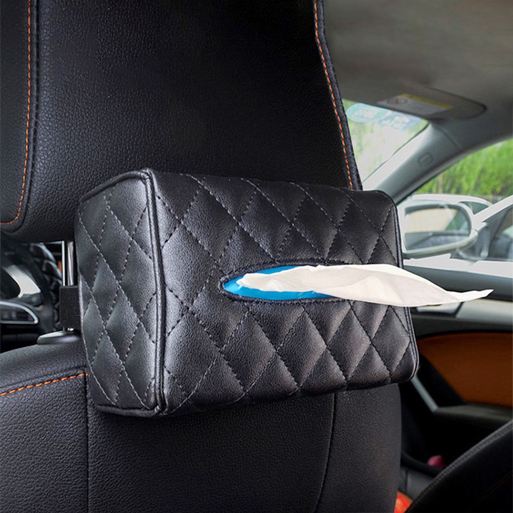 Hộp đựng khăn giấy bằng da tùy chọn màu sắc gắn ghế sau xe hơi