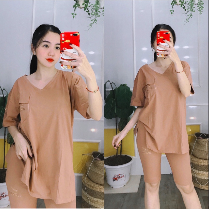 Đồ bộ nữ mặc nhà thun co giản, set đồ bộ nữ thun cotton dễ thương, đồ ngủ nữ bigsize 45-85kg