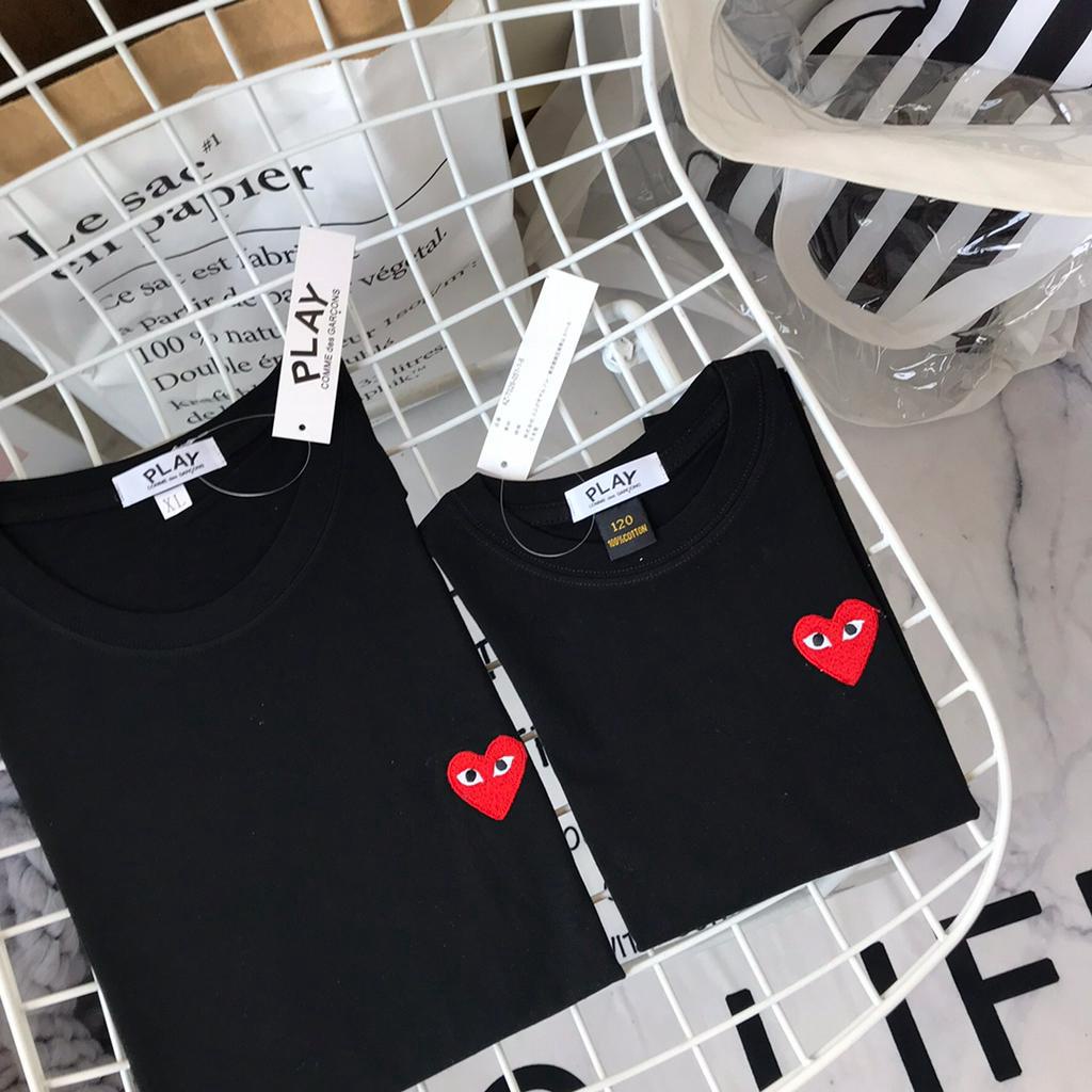 Áo thun tay ngắn in hình trái tim đáng yêu cho cặp đôi