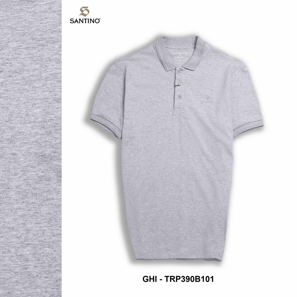 Áo polo nam ngắn tay có cổ SANTINO chất Cotton  thoáng mát, form dáng regular sang trọng TRP390B100 | BigBuy360 - bigbuy360.vn