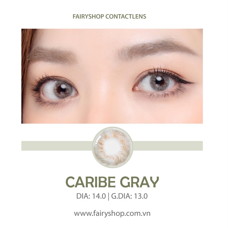 Kính áp tròng Caribe Gray 14.0mm - FAIRY SHOP CONTACT LENS - độ 0 đến 8 silicone hydrogel Lens cho mắt thở