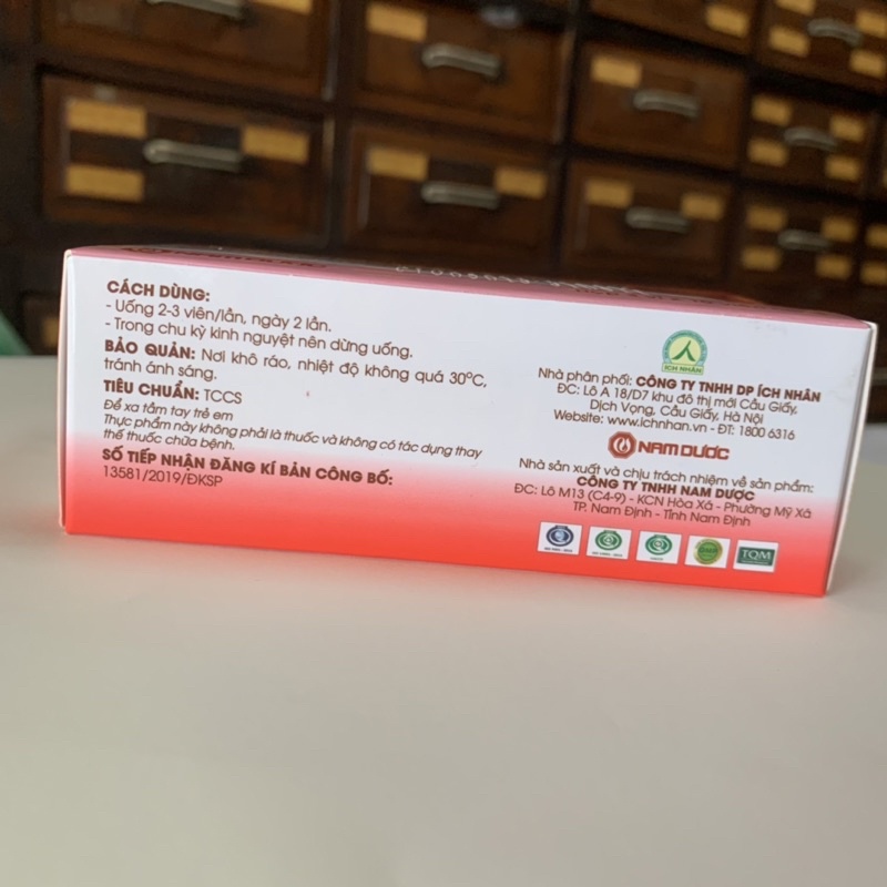 Bổ Huyết Điều Kinh Nam Dược - giúp giảm đau bụng kinh, điều hoà kinh nguyệt - Ích Nhân