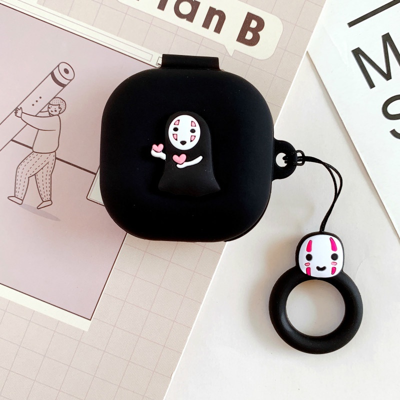 Vỏ bảo vệ hộp sạc tai nghe Samsung Galaxy buds Live / buds pro bằng silicon chống sốc kèm móc khóa xinh xắn
