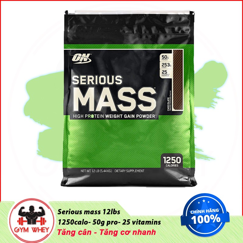 [Freeship] Sữa Tăng Cân Tăng Cơ Serious Mass 12lbs - On Authentic 100%