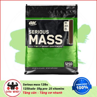 [Freeship + Quà] Sữa Tăng Cân Tăng Cơ Serious Mass 12lbs – On Authentic 100%