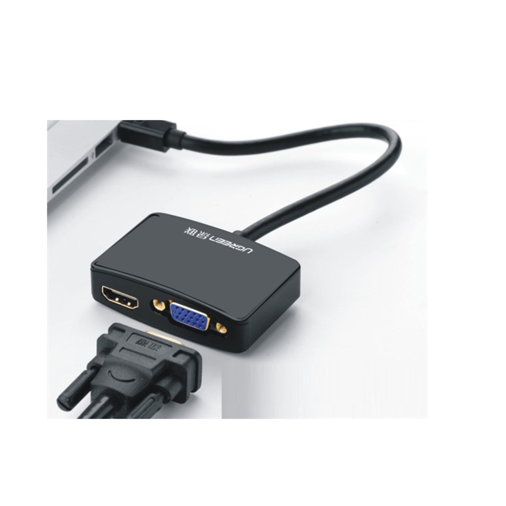 Cáp mini Displayport to HDMI và VGA chính hãng Ugreen 10427