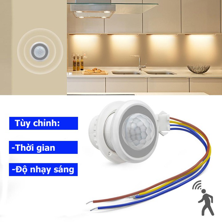 Bộ công tắc cảm biến chuyển động hồng ngoại DC1, công tắc cảm ứng chuyển động hồng ngoại