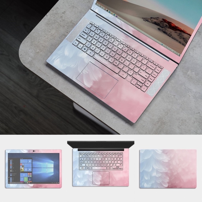 Skin Dán Bảo Vệ Laptop Mẫu Lông Vũ Nữ Tính - Miếng Dán Laptop Cắt Theo Kích Thước Từng Máy