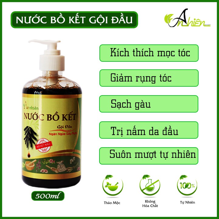 Nước Bồ Kết An Nhiên 500ml - Giảm rụng tóc, kích thích mọc tóc, diệt vi nấm