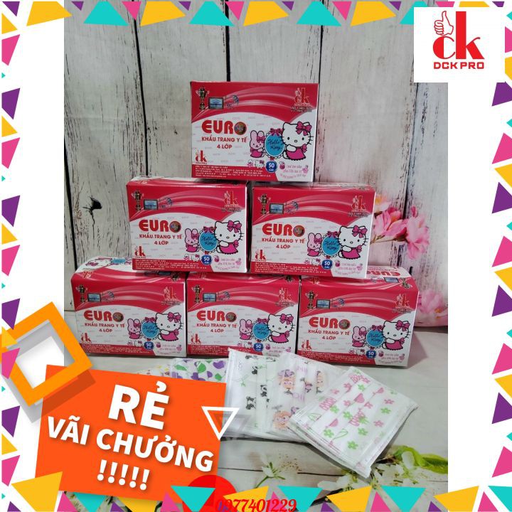 Khẩu Trang Y Tế Em Bé 4 Lớp Euro Kháng Khuẩn Tốt.