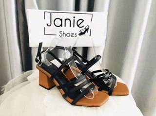 Sandal dây mảnh gót vuông
