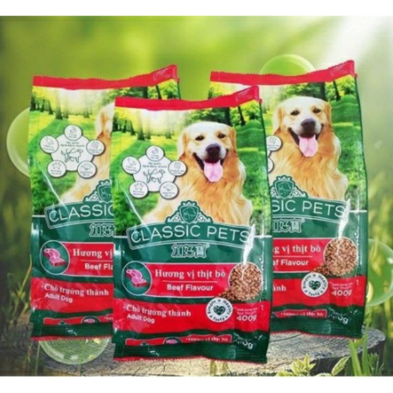 Thức ăn cho chó Classic Pets chó trưởng thành hương vị thịt bò gói 400g