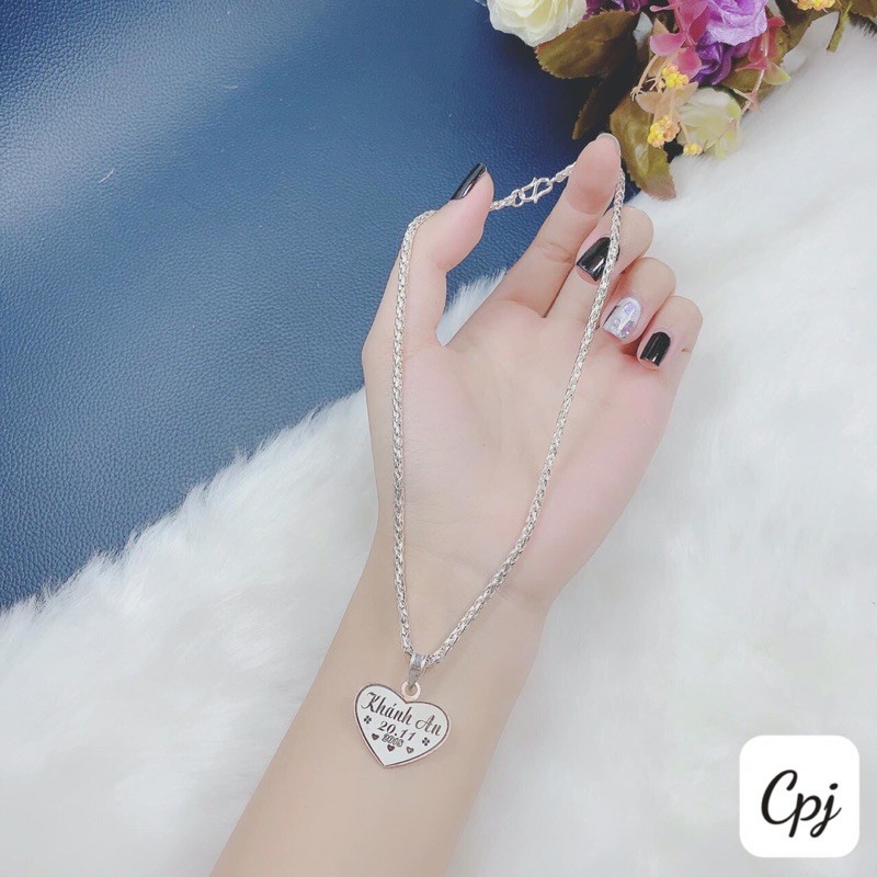 Dây chuyền mặt hình khắc tên bạc ta tốt nhất cho bé XƯỞNG BẠC PHƯƠNG CẢNH CPJ