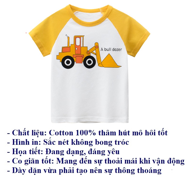 Áo thun bé trai cộc tay mùa hè hàn quốc thời trang trẻ em 2 đến 8 tuổi SKIDS