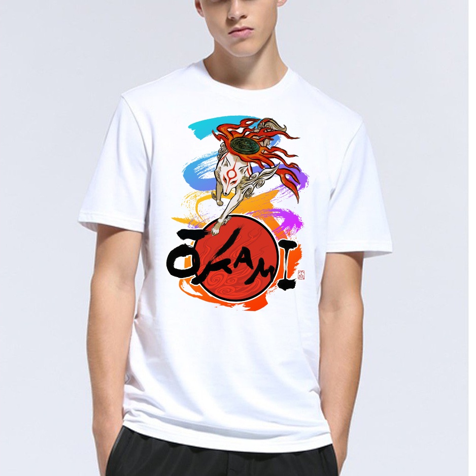 Áo thun nam nữ tay lỡ vải cotton form rộng màu trắng Hạ Băng Designs - Okami