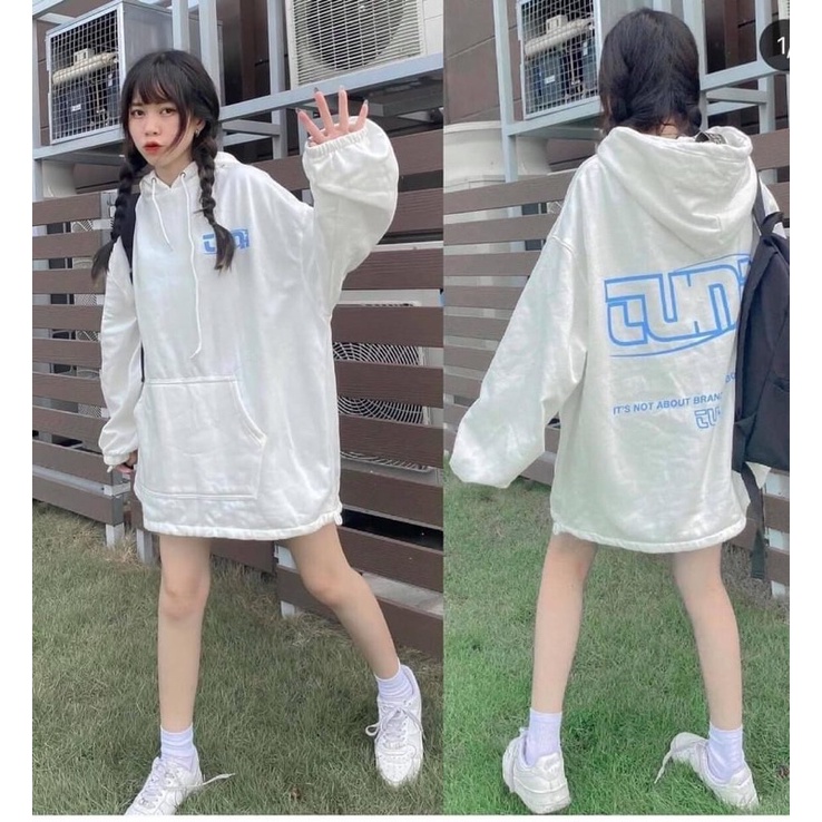 [RẺ VÔ ĐỊCH] Áo hoodie chữ xanh rẻ vô địchhhh ( còn trắng )