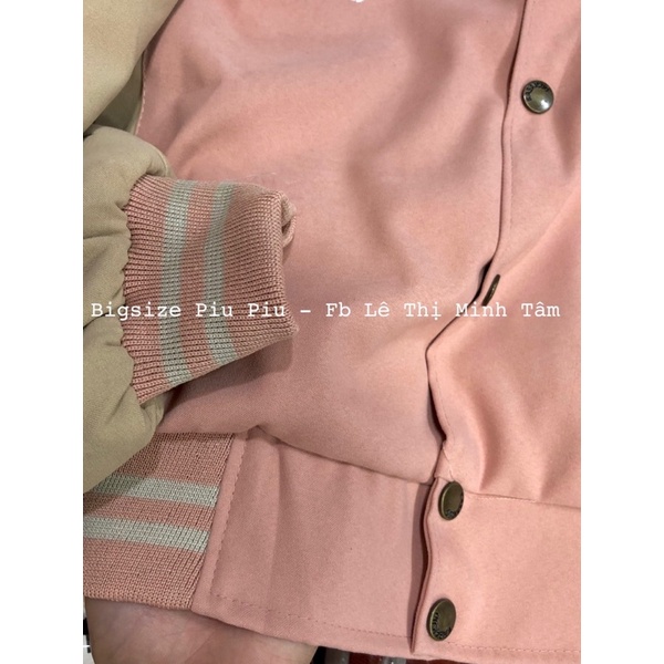 Áo Khoác Bomber Bigsize Da Lộn 2 lớp hình thật bao đẹp logo thiêu B