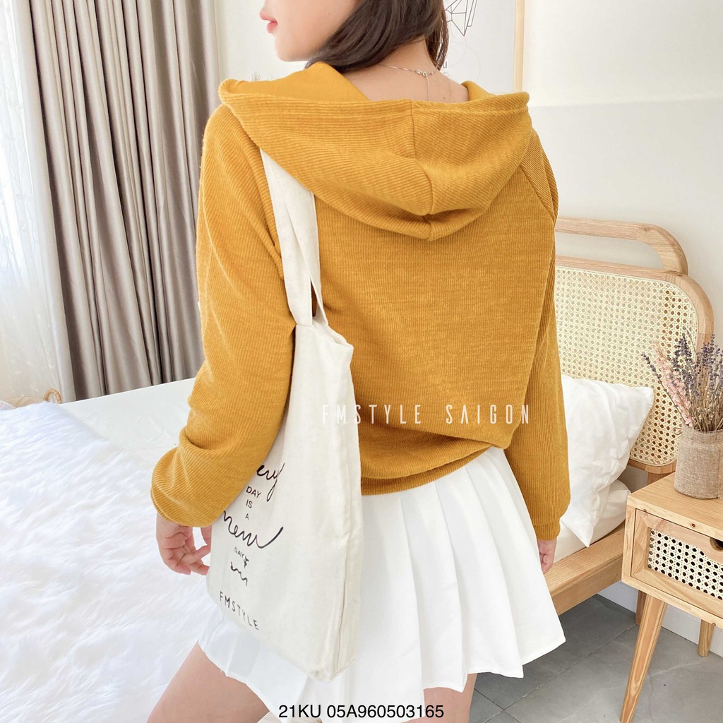 Áo khoác tay dài có nón trơn ulzzang thời trang nữ VM STYLE 21KU05A960503