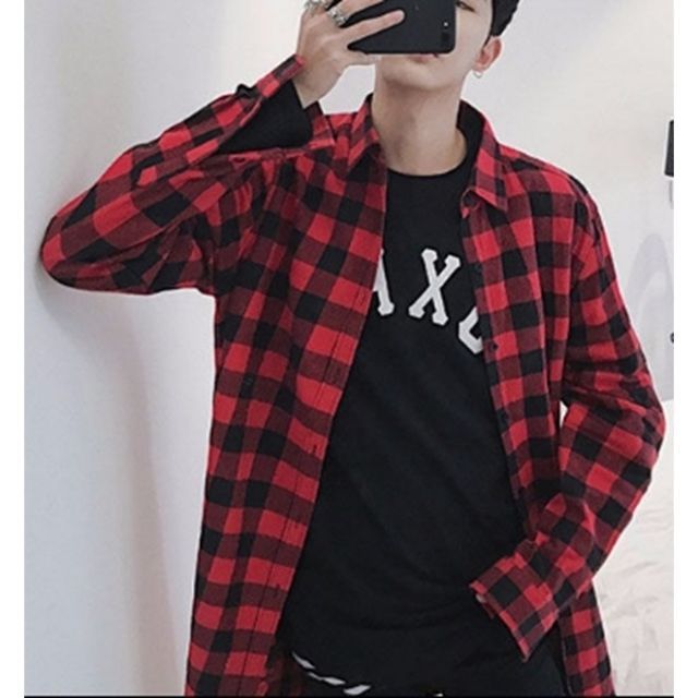 SƠMI NAM CARO ĐỎ