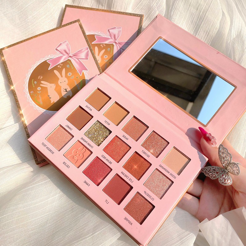 Phấn Mắt Hình Thỏ Ruhuatuo Siêu Cute xinh xắn 15 Ô