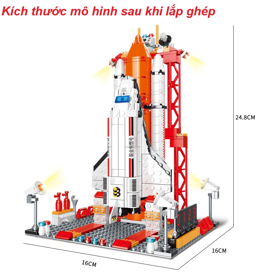 Đồ chơi lắp ghép Lego mô hình trạm phóng tàu vũ trụ không gian đồ chơi trẻ em gồm 510 chi tiết