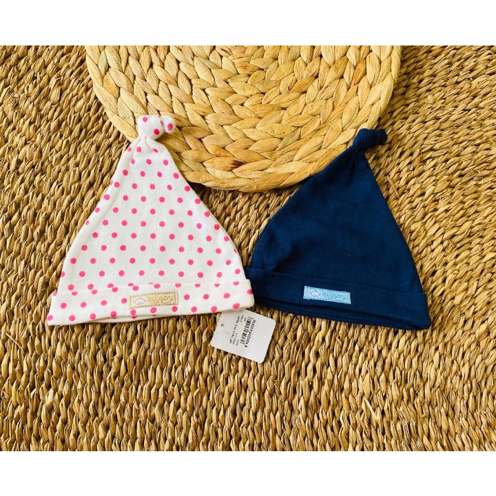 Mũ sơ sinh cotton họa tiết thắt nút cho bé Lullaby