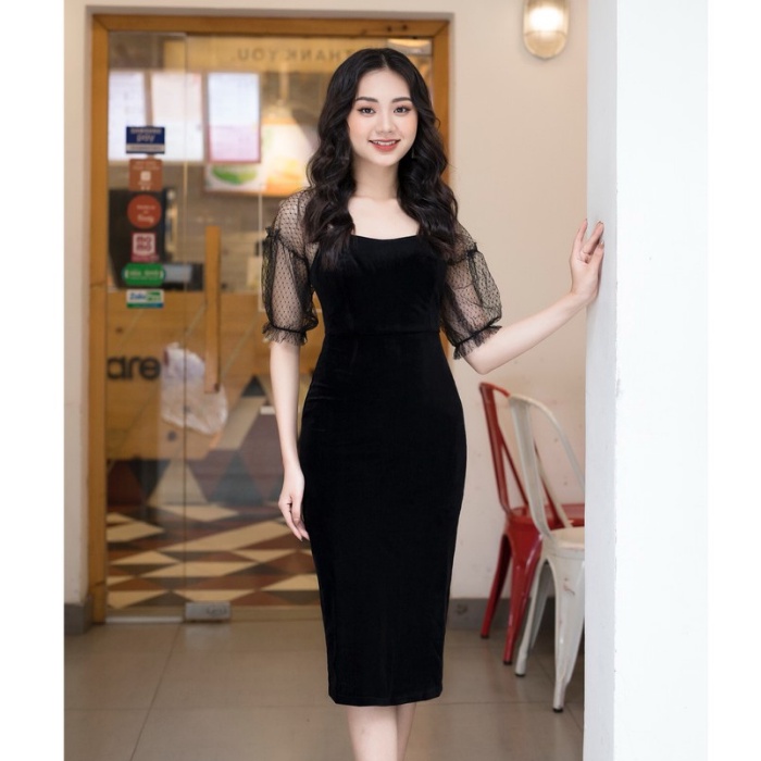 Váy nhung đen Zym's House V741