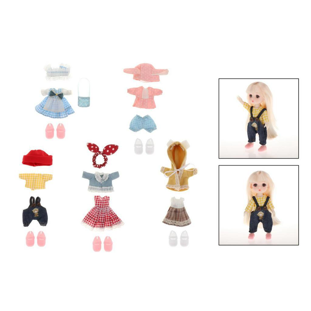 Bộ 5 chiếc đầm handmade xinh xắn cho búp bê 16inch