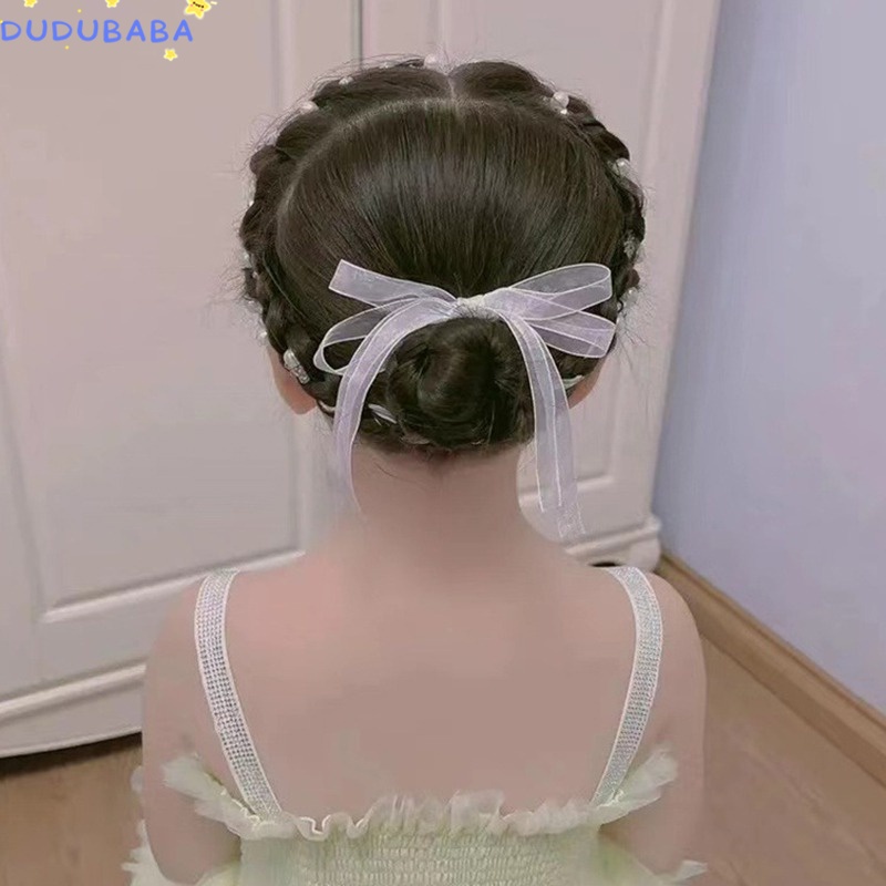 Dây Cột Tóc Đính Ngọc Trai Pha Lê Hai Công Dụng Phong Cách Nhật Hàn