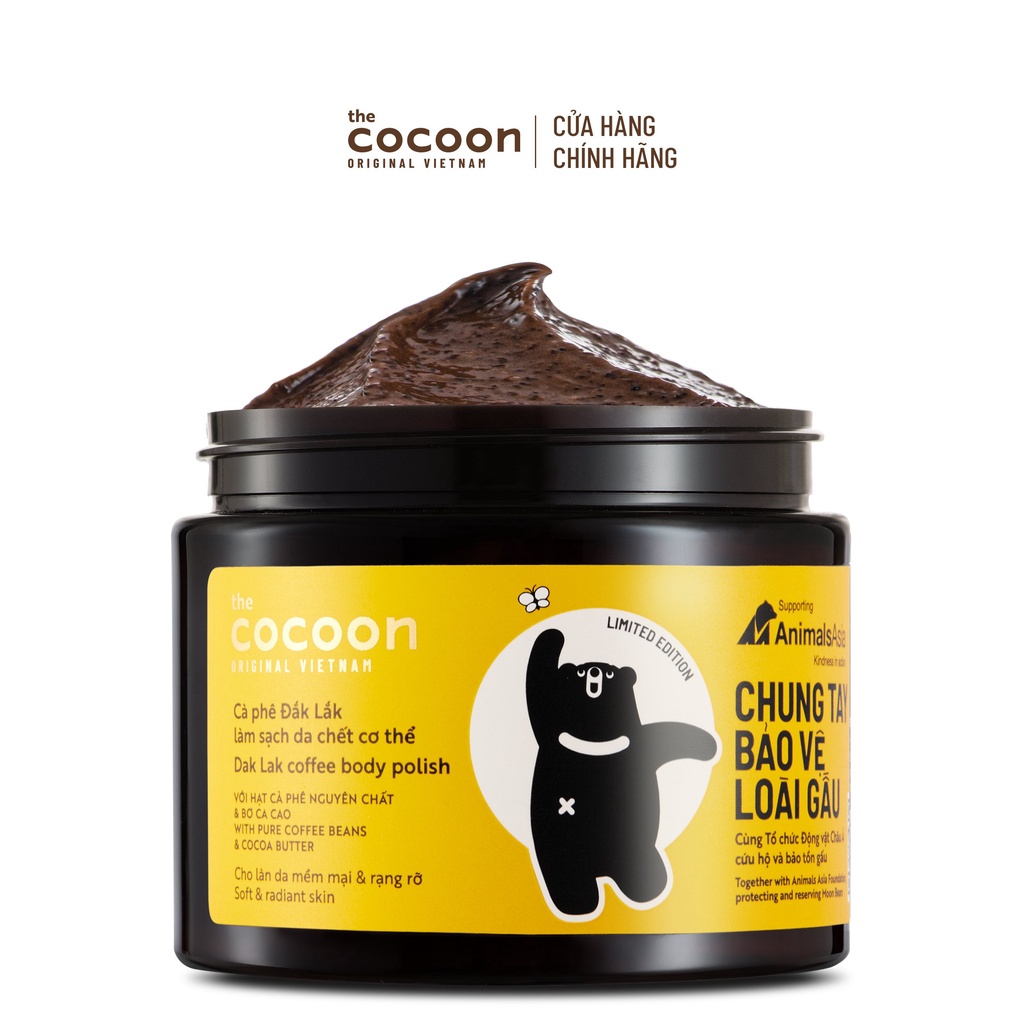 Tẩy da chết Cocoon dưỡng da làm sạch da chết từ cà phê Đắk Lắk 200 ml NPP Shoptido