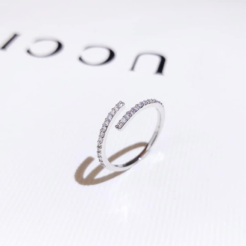 Nhẫn nữ Bạc ta đính đá free size , kiểu dáng hot , sáng bóng - Vàng Bạc Khải Khải