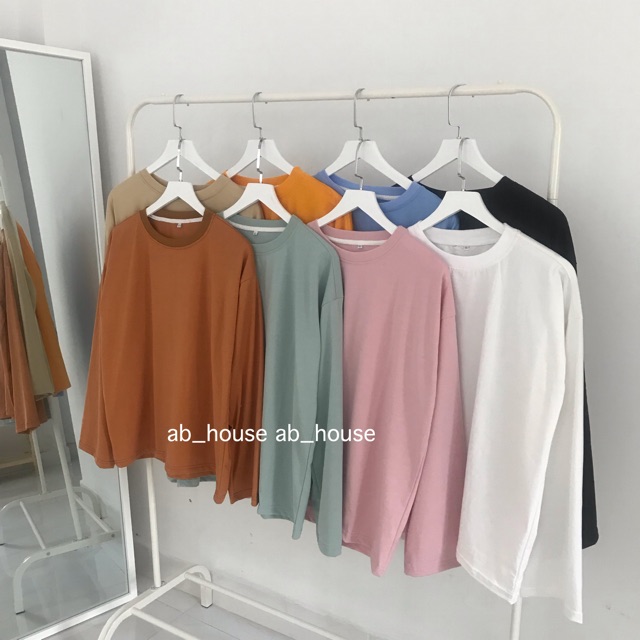 Áo Thun Tay dài Trơn Long Tee Form Hàn Xẻng Uzzlang Unisex