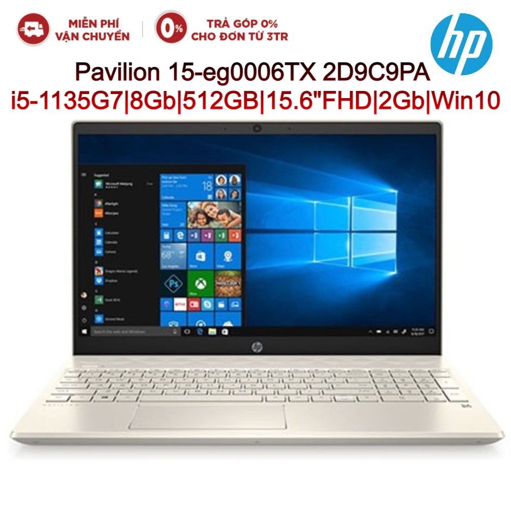 Laptop HP Pavilion 15-eg0006TX 2D9C9PA Gold i5-1135G7| 8Gb| 512GB| 15.6&quot;FHD| 2Gb| Win10