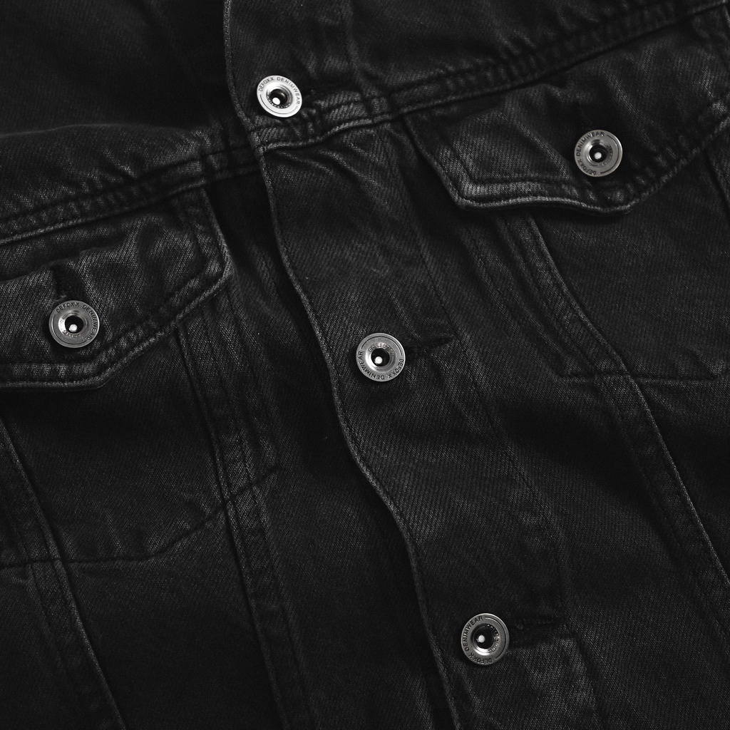 Aó khoác jacket jean nam Defoxx chính hãng,form đứng,chất vải jean cao cấp,Hàng VNXK