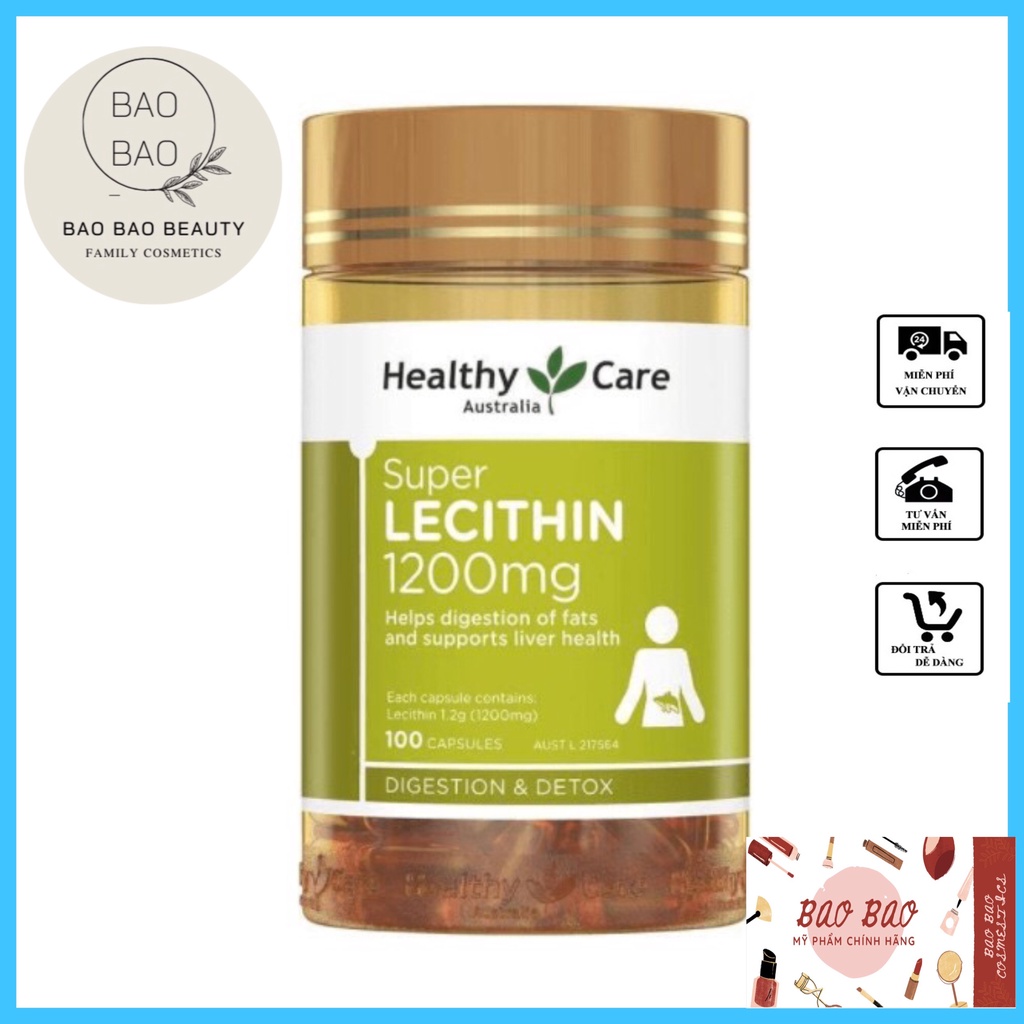 Mầm đậu nành Healthy Care Super Lecithin đẹp da chăm sóc sắc đẹp cân bằng nội tiết tố tăng vòng 1 BB