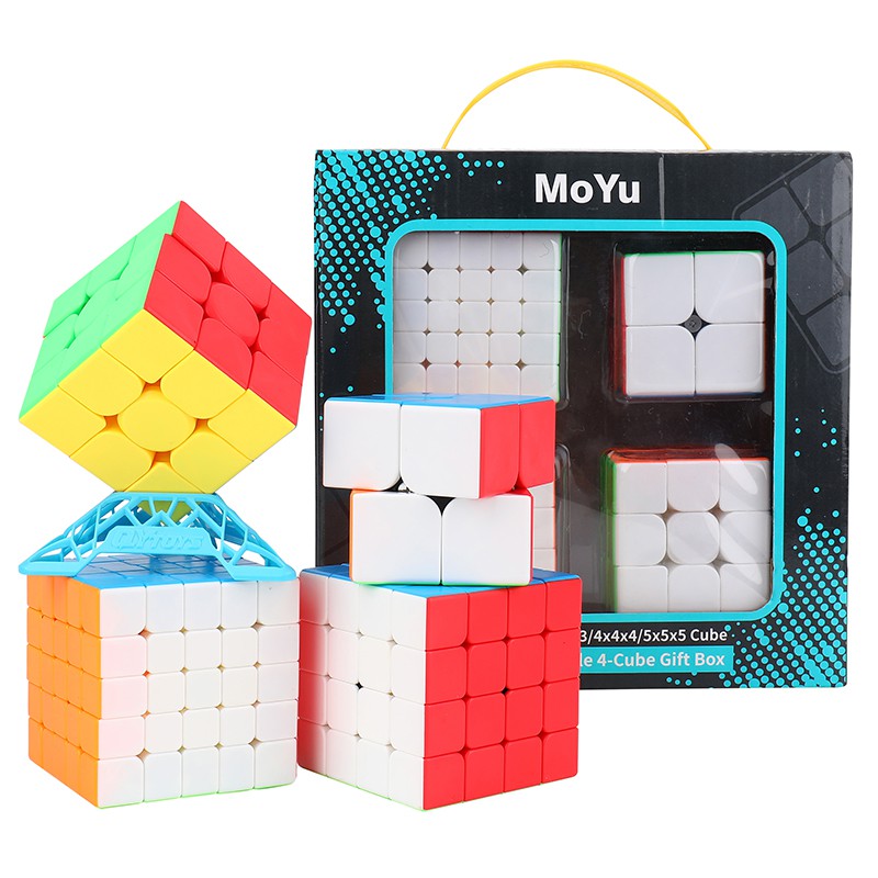 Moyu meilong Bộ 4 Khối Rubik Ma Thuật 2x2 3x3 4x4 5x5 puzzle Toys Gift box