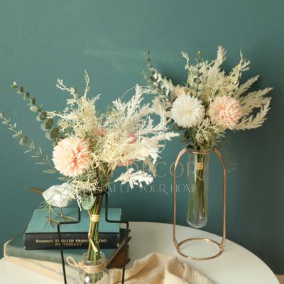 Bó hoa giả hoa cúc màu nude Bắc Âu decor trang trí sang trọng - AM Decor