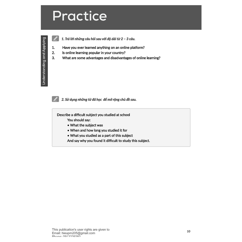Understanding Vocab for IELTS Speaking 2nd Edition - Từ vựng cho 16 chủ đề trong bài thi IELTS Speaking  - Gáy Xoắn