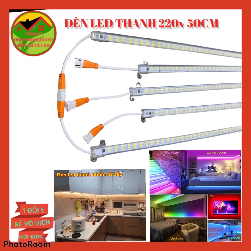 LED THANH SỬ DỤNG ĐIỆN 220V DÀI 50CM