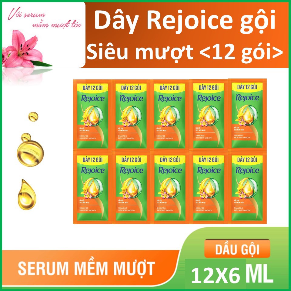 Dầu gội Rejoice Siêu mượt Dây 12 gói