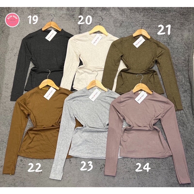 combo 3 áo tay dài cổ tròn màu ngẫu nhiên