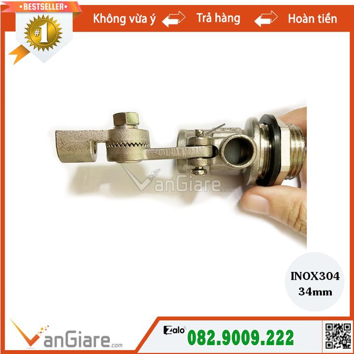 Van phao cơ Inox 304 34 Đài Loan (Tốt)