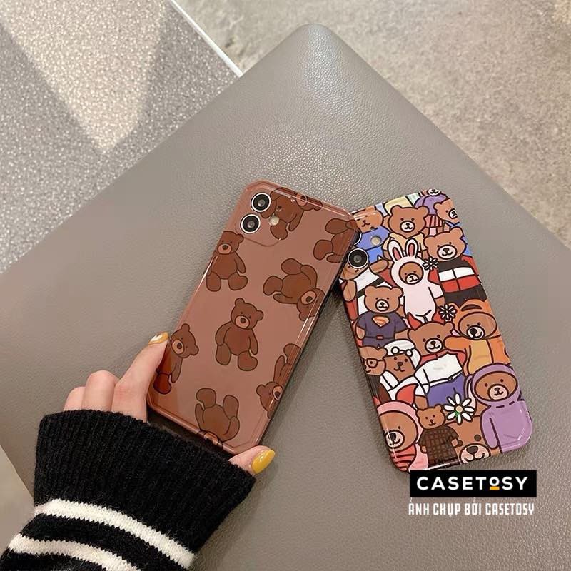 Ốp Iphone ⚡️ 𝐅𝐑𝐄𝐄 𝐒𝐇𝐈𝐏 ⚡️ Ốp Lưng Điện Thoại Iphone Gấu nâu thỏ trắng/Nâu gấu nâu