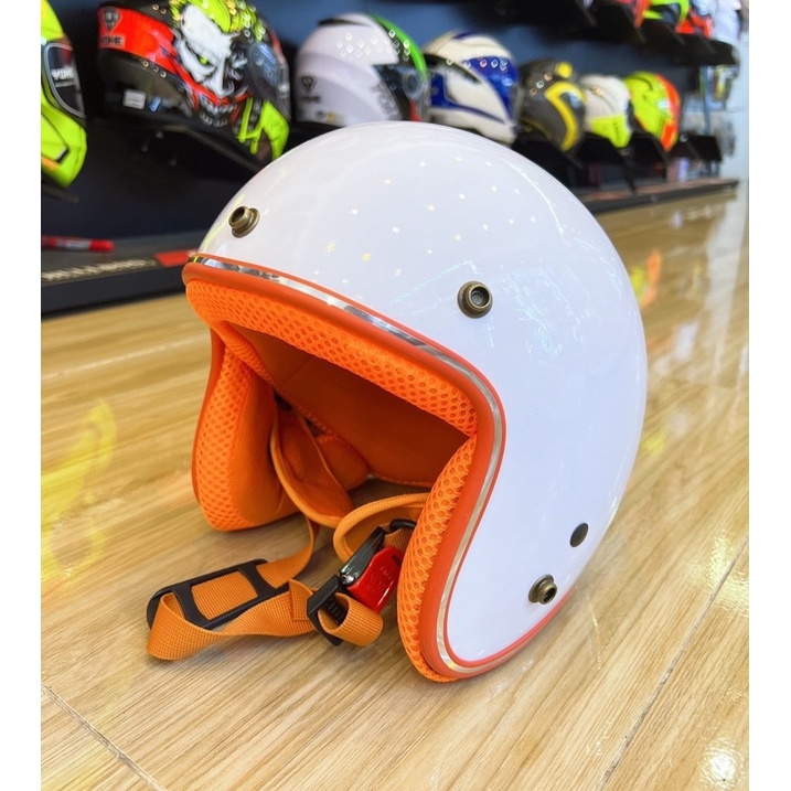 Mũ Bảo Hiểm Nón Bảo Hiểm 3/4 Mỏ Lót  Nâu Trùm Đầu Chạy Xe Moto Tặng Kèm Lưỡi Trai Tre Nắng