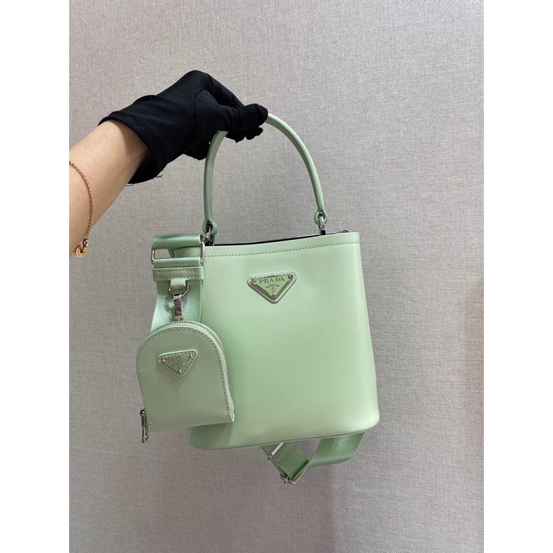 Túi xách tay nữ hai ngăn chính dây đeo bằng vải phụ kiện túi nhỏ prada