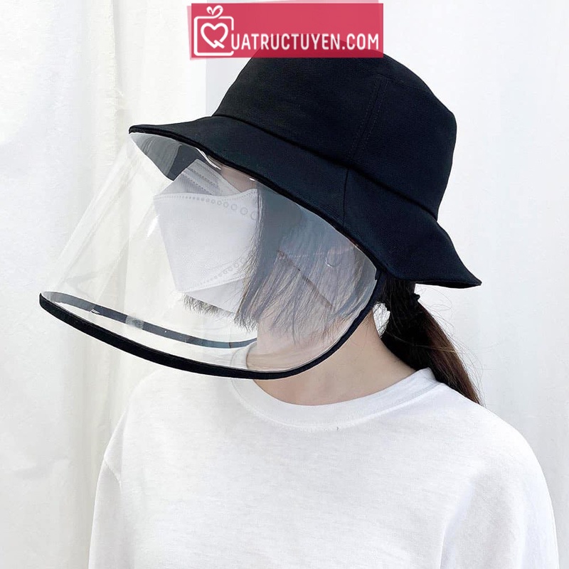 Mũ chống giọt bắn phòng dịch, nón kính chắn tháo rời vành tròn/ lưỡi trai
