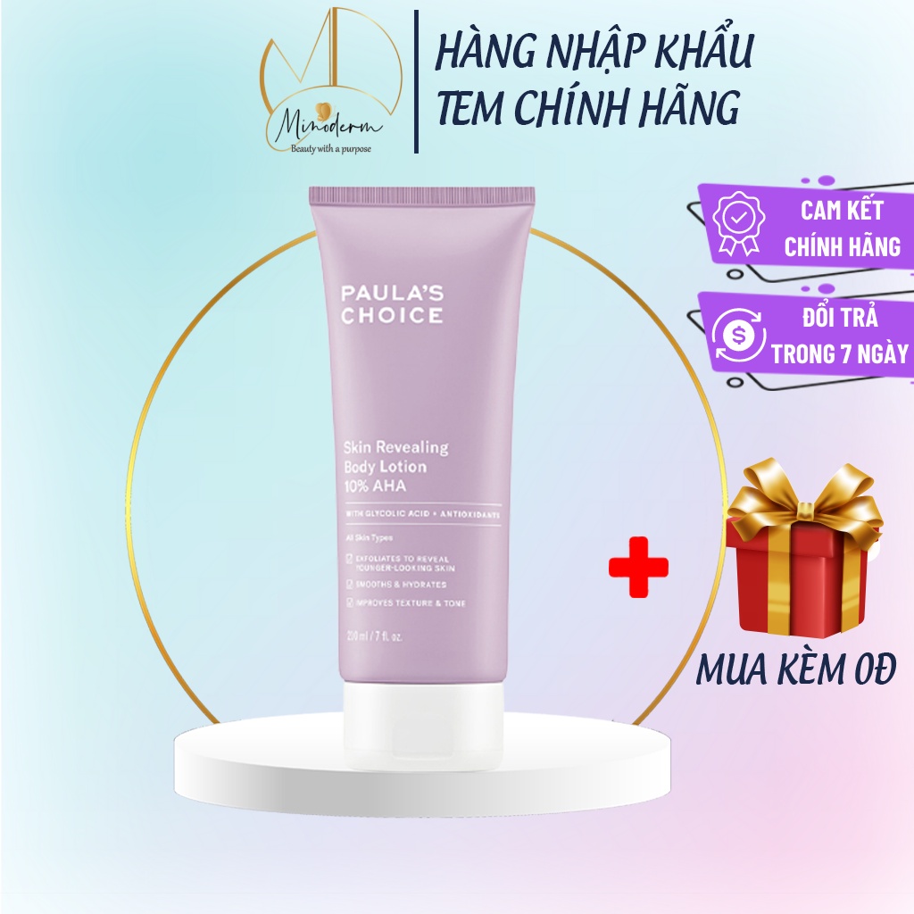 Dưỡng thể Paula Choice SKIN REVEALING BODY LOTION WITH 10% AHA làm sáng và đồng đều màu da 210ml